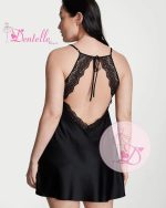 Nuisette satin HS1010 Noir – Image 3