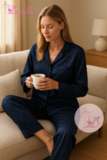Pyjama satin 60157 Bleu nuit – Image 2