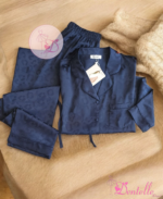 Pyjama satin 60157 Bleu nuit