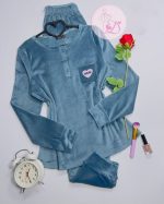 Pyjama velour PG247499 bleu