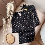 Pyjama satin HW10028 à point