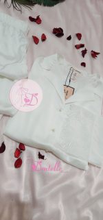 Pyjama satin HP359 Blanc – Image 4