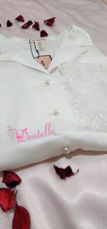 Pyjama satin HP359 Blanc – Image 3