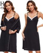 Déshabillé coton HZ10022 Rose – Image 2