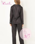 Pyjama satin CH017 Noir point – Image 3