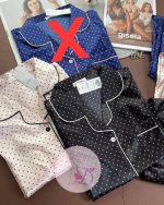 Pyjama satin CH017 Noir point – Image 7