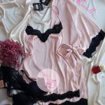 Déshabillé satin HF314 Rose