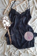 Nuisette satin HF313 Noire