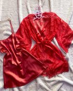 Déshabillé satin 60001 Rouge