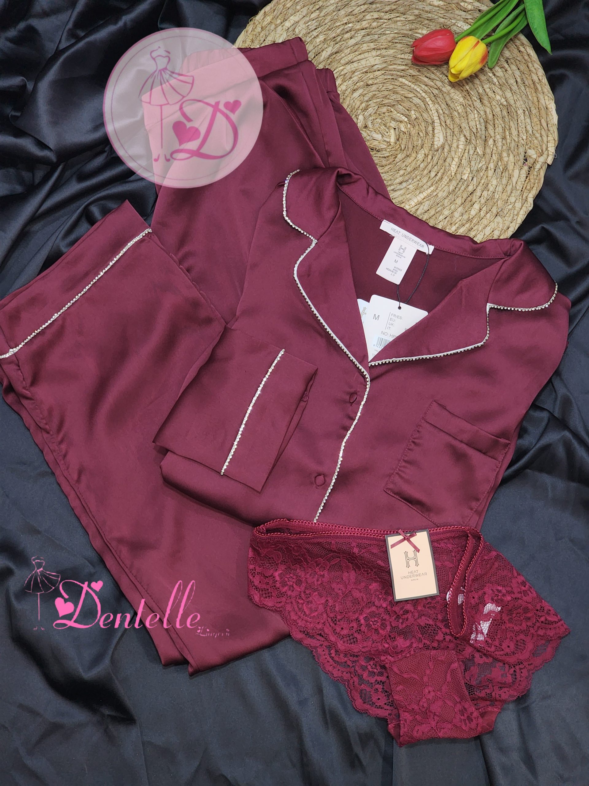 20250311_001359 Pyjama satin HP347 Burgundy