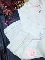 Pyjama satin HP378 Blanc – Image 2