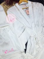 Pyjama satin 4pcs HP379 Blanc