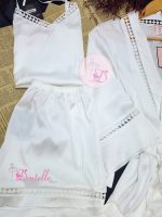 Pyjama satin 4pcs HP379 Blanc