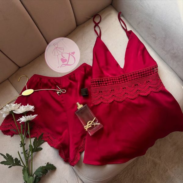 Pyjashort satin HW10012 Rouge