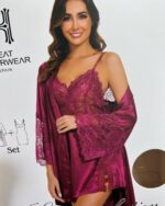 Déshabillé HW10018 Aubergine – Image 2