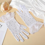 Gants tulle dentelle perlée – Image 2