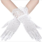 Gants tulle dentelle perlée