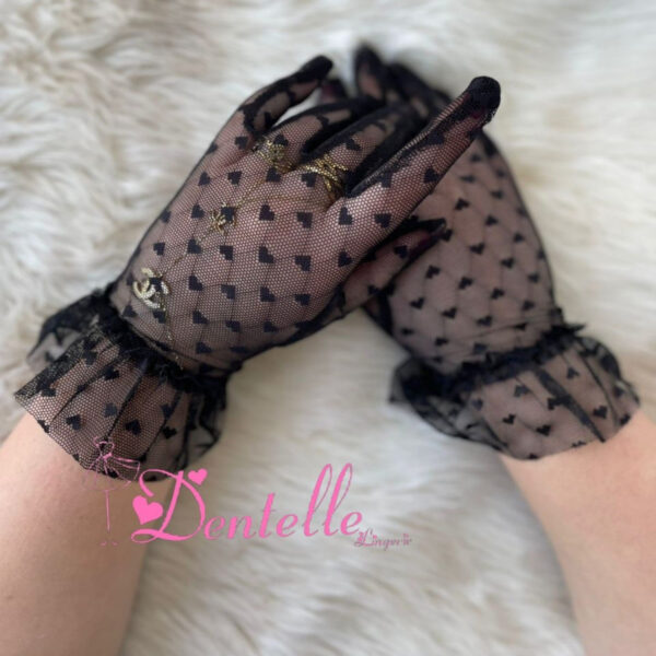 Gants tulle cœur
