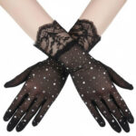 Gants tulle dentelle perlée – Image 5