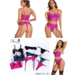 Ensemble porte jarretelle 68065 fuchsia – Image 2