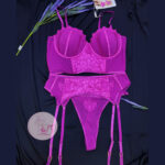 Ensemble porte jarretelle 68065 fuchsia