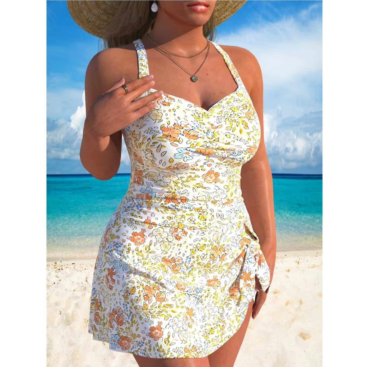 1 Maillot robe 35013 Jaune