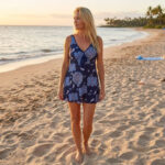 Maillot robe 35021 Bleu ciel