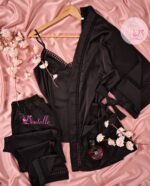 Pyjama satin 3pcs HP1060 Noir