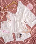 Pyjama satin 3pcs HP1060 Blanc